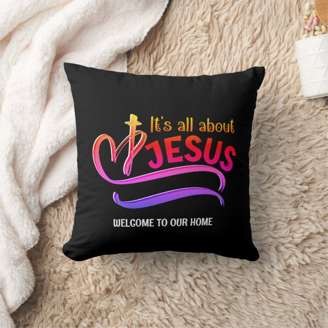 Det handlar om JESUS Christian WELCOME Kudde (Filt)