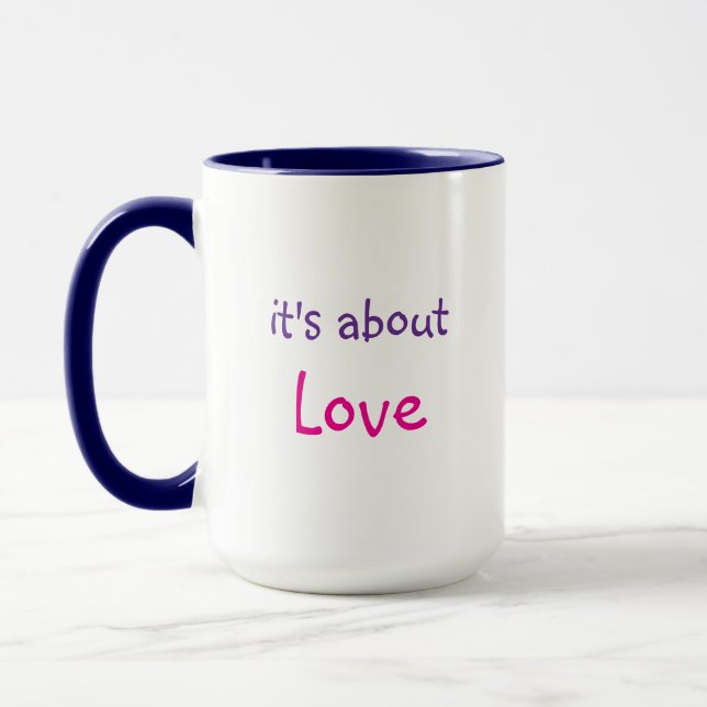 Det handlar om kärlek kaffe mugg (Vänster)