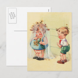 Det handlar om kärlek. Vintage Art Valentindagen Helg Vykort