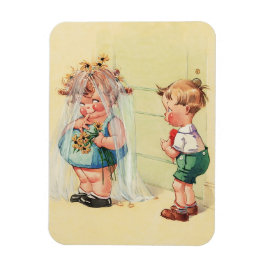 Det handlar om Kärlek. Vintage Art Valentindagen Magnet