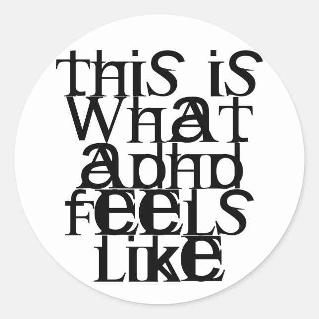 Det här är ADHD Runt Klistermärke (Framsida)