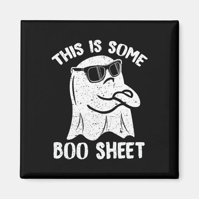 Det här är Boo Lakan Funny Halloween Ghost Costu Magnet (Framsidan)