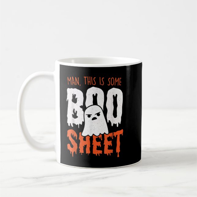 Det här är Boo Lakan Funny Halloween Ghost Kaffemugg (Vänster)