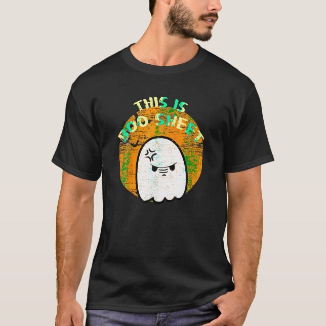 Det här är Boo Lakan Ghost Retro Ghost Hallowee T Shirt (Framsida)