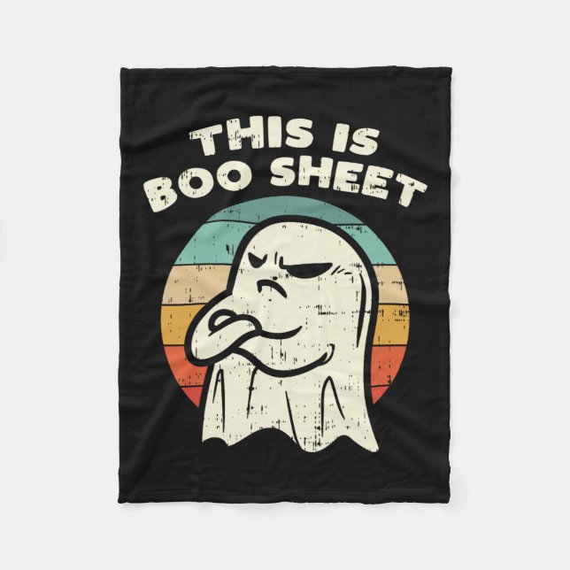 Det här är Boo Lakan Ghost Retro Halloween Costume Fleecefilt (Framsidan)
