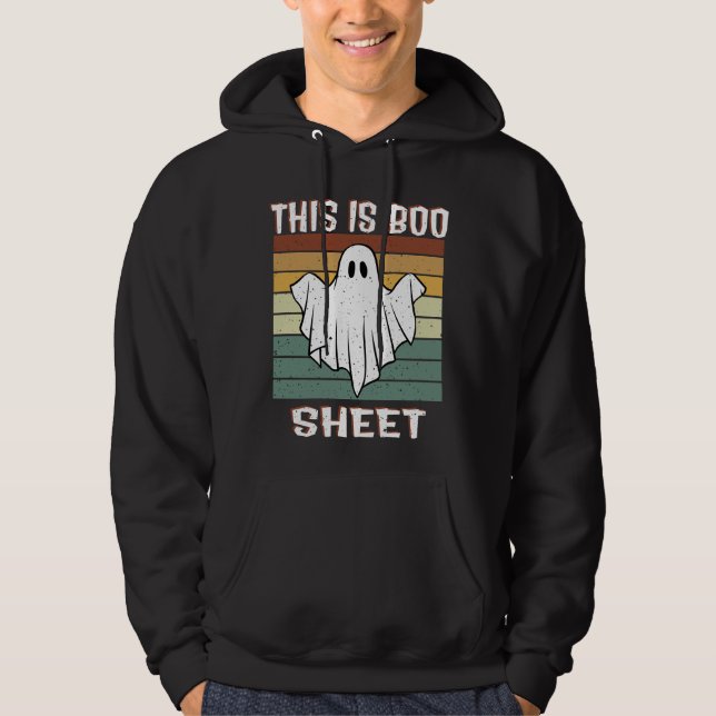 Det här är Boo Lakan Ghost Retro Halloween Costume Hoodie (Framsida)