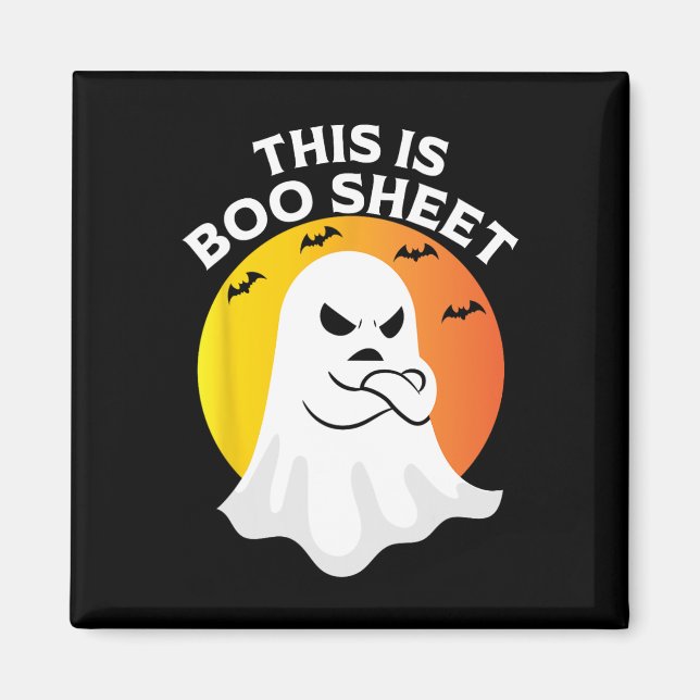 Det här är Boo Lakan Ghost Retro Halloween Costume Magnet (Framsidan)
