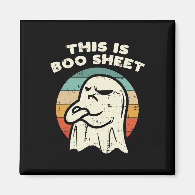 Det här är Boo Lakan Ghost Retro Halloween Costume Magnet (Framsidan)