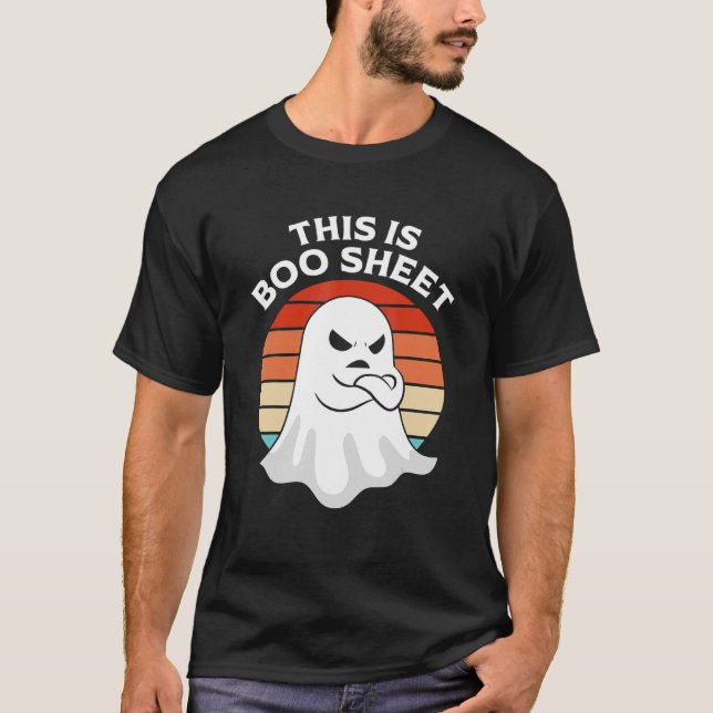 DET HÄR ÄR BOO LAKAN Ghost Retro Halloween Costume T Shirt (Framsida)