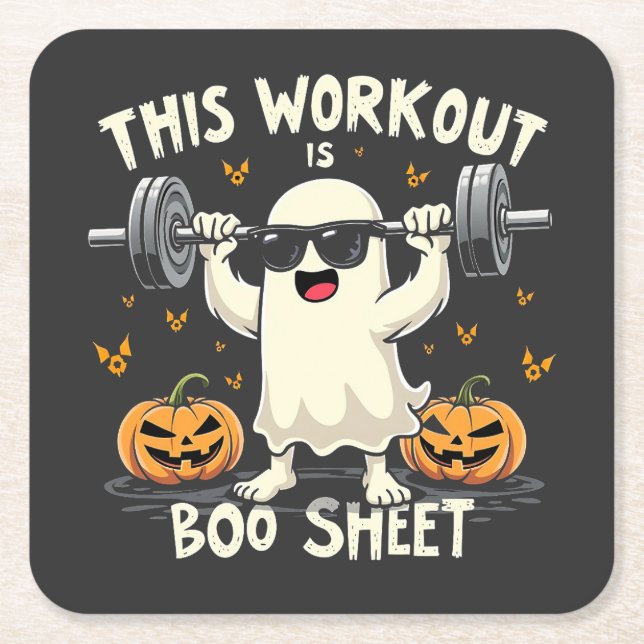 Det här är Boo Lakan-taloky Halloween Fitness Underlägg Papper Kvadrat (Framsidan)