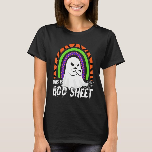 Det här är Boo Sheet Ghost retro Halloween-kostym  T Shirt (Framsida)