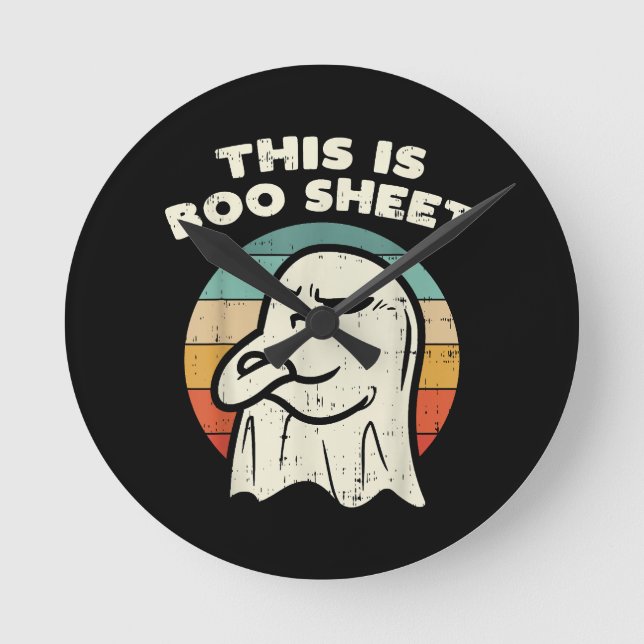 Det här är Boo Sheet Ghost  Rund Klocka (Framsida)