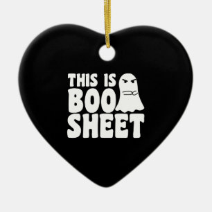 Det här är Boo Sheet Spöket Roliga Halloween Kosty Julgransprydnad Keramik