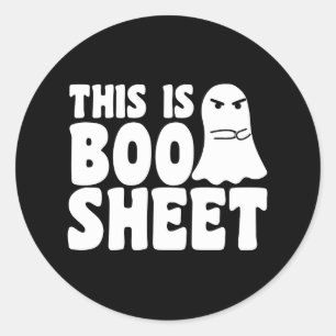 Det här är Boo Sheet Spöket Roliga Halloween Kosty Runt Klistermärke
