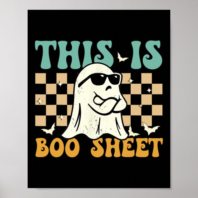 Det här är Boosheet Ghost Retro Halloween Costume  Poster (Framsidan)