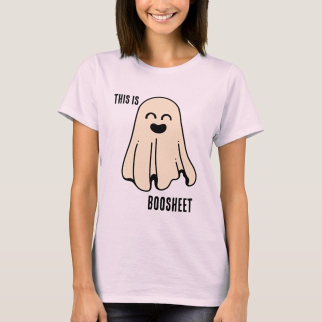 Det här är BooSheet Halloween Pun T Shirt (Framsida)