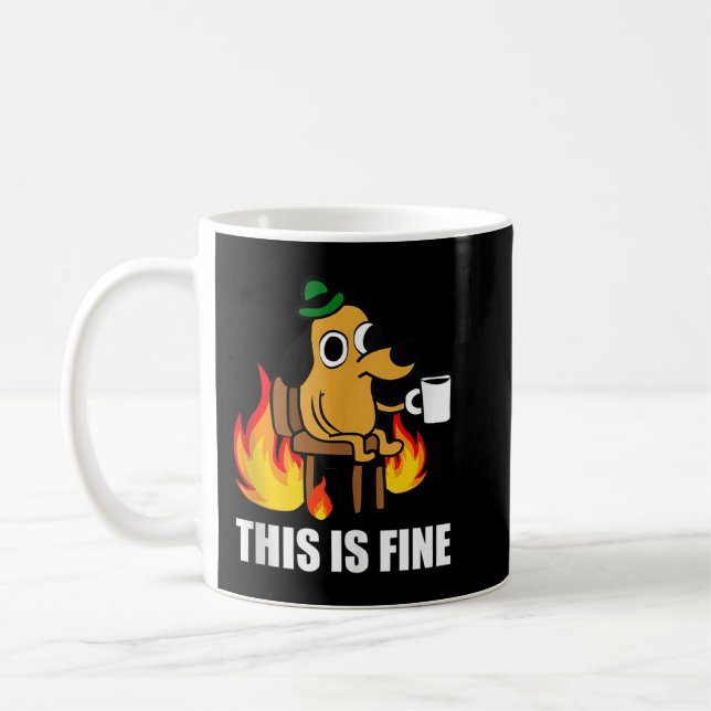 Det här är Bra Hund Internet PM Burning San Franci Kaffemugg (Vänster)