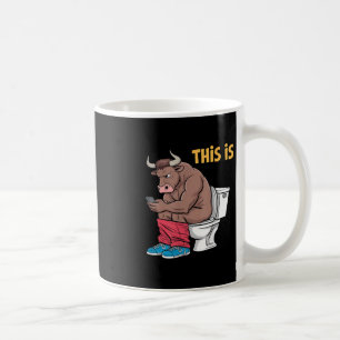 Det här är Bullsht Funny Bull Toilet Humous Cow De Kaffemugg