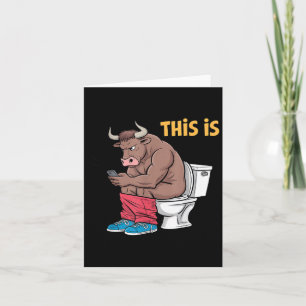 Det här är Bullsht Rolig Bull Toalett Humoristisk Kort