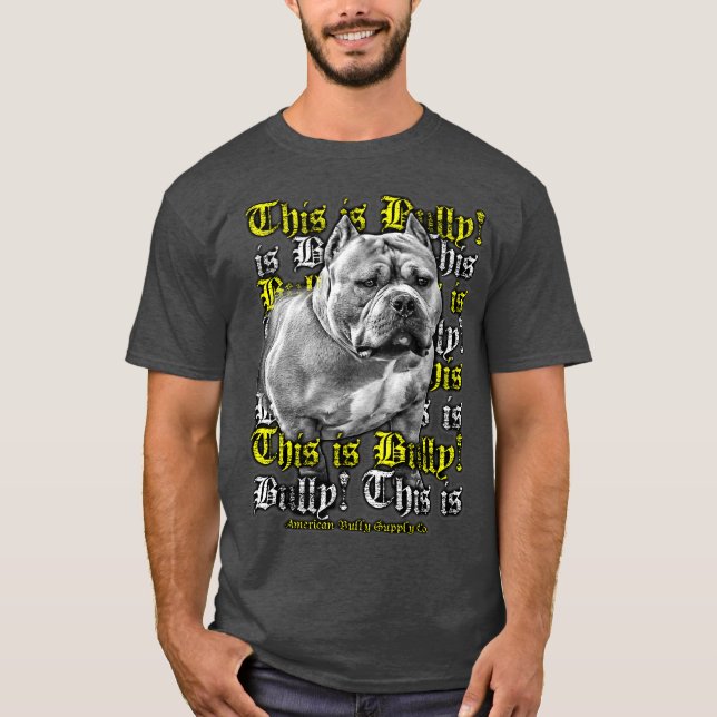 Det här är Bully American Bully hund Clothing Bull T Shirt (Framsida)