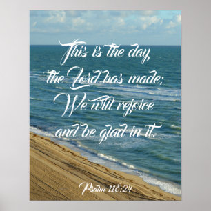 Det här är dagen Bible Scripture Beach Christian Poster
