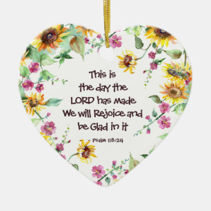 Det här är dagen då Herren har gjort Psalm 118:24 Julgransprydnad Keramik