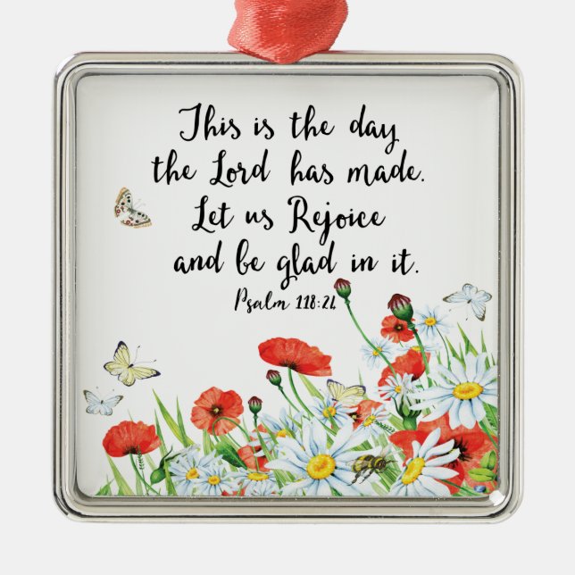 Det här är den dag då Herren har Made Julgransprydnad Metall (Framsidan)