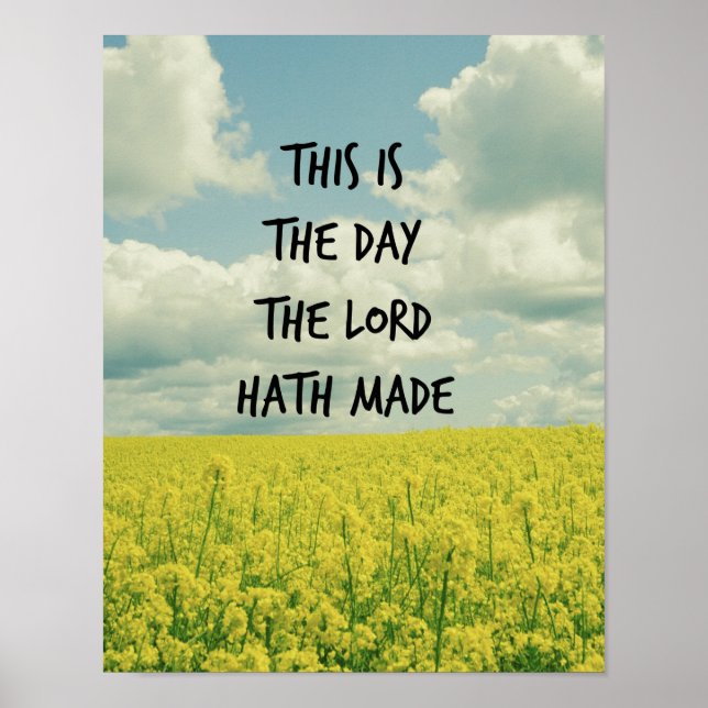 Det här är den dag då Lord Hath Made Bible Verse Poster (Framsidan)