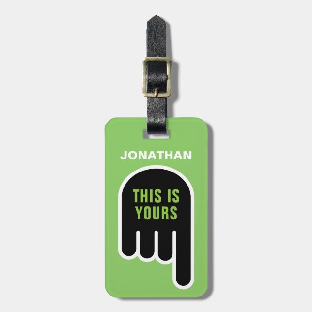 Det här är din (anpassningsbara) bagagebricka (Vertikal Framsida)