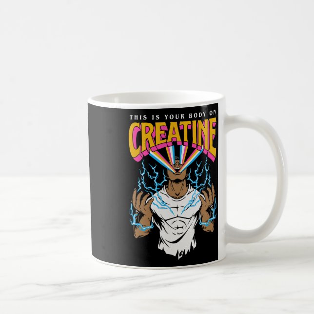 Det här är din kropp på Creatine Workout Gym Birth Kaffemugg (Höger)