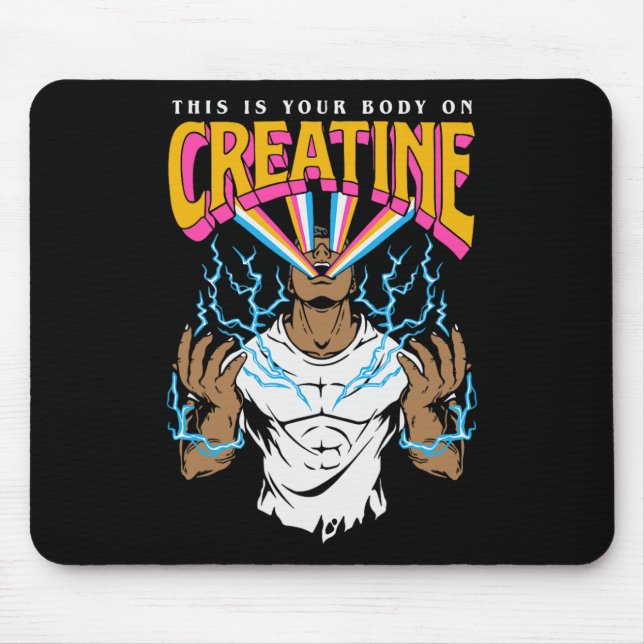 Det här är din kropp på Creatine Workout Gym Birth Musmatta (Framsidan)