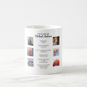 DET HÄR ÄR DITT LIV - LÄGG TILL FOTOS + MILESTONER KAFFEMUGG