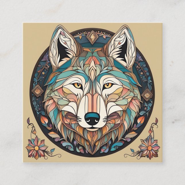 Det här är en handritad illustration av en söt lit fyrkantigt visitkort (Framsida)