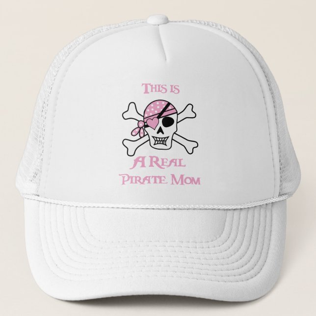 Det här är en riktig Pirat Mamma - Rosa Skull Keps (Framsida)