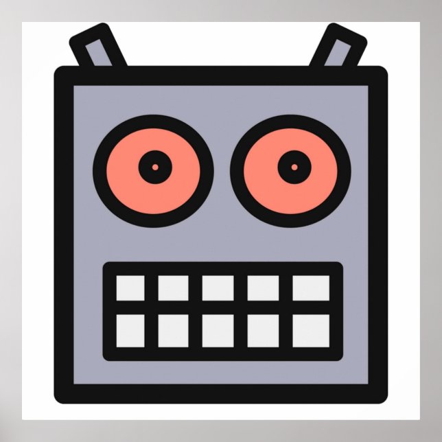 Det här är en Robot Head Poster (Framsidan)