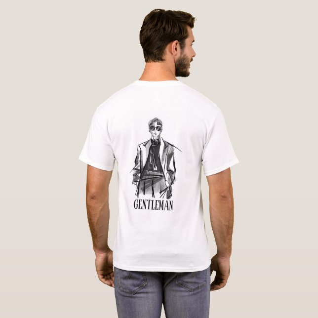det här är en vit skjorta för män  t shirt (Hel baksida)
