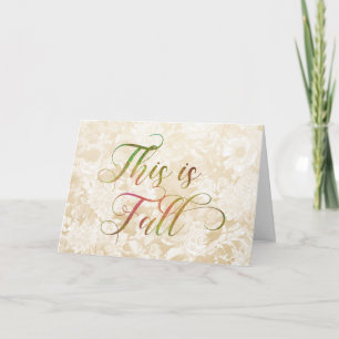 Det här är Fall Guld Watercolor Greeting Card Kort