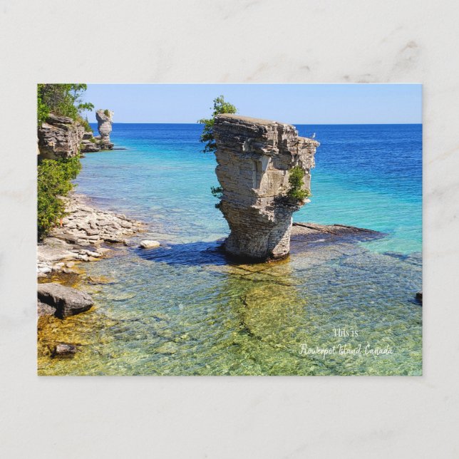 Det här är Flowerpot Island, Kanada Postcard Vykort (Framsida)