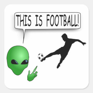 Det här är fotbollen fyrkantigt klistermärke