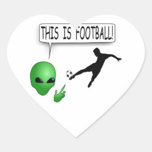Det här är fotbollen hjärtformat klistermärke