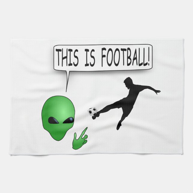 Det här är fotbollen kökshandduk (Horisontell)