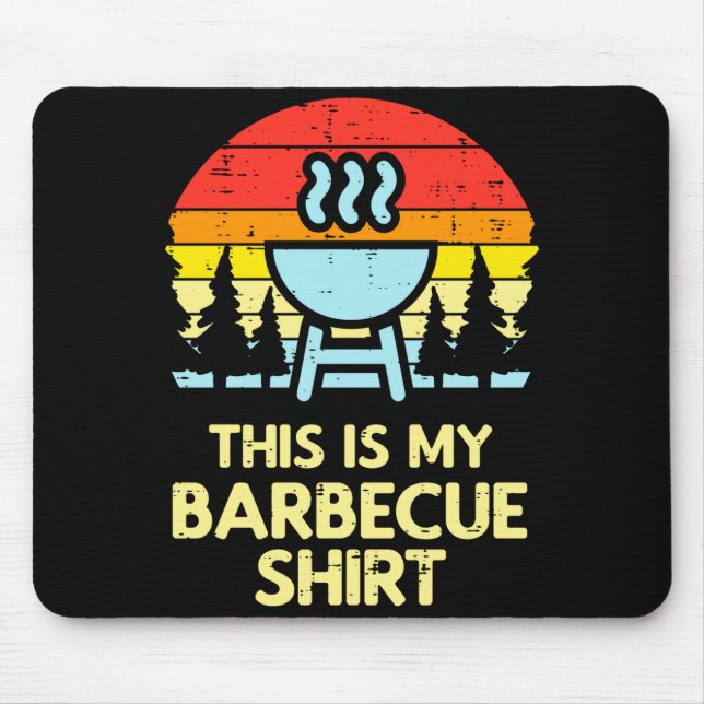Det här är grilltröja retro bbq grillning män musmatta (Framsidan)