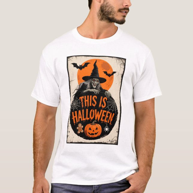 Det här är Halloween Scary Witch Retro Spooky Part T Shirt (Framsida)