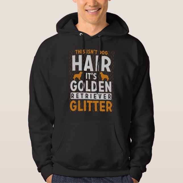 Det här är Hund Hair It Golden Retriever Glitter Hoodie (Framsida)