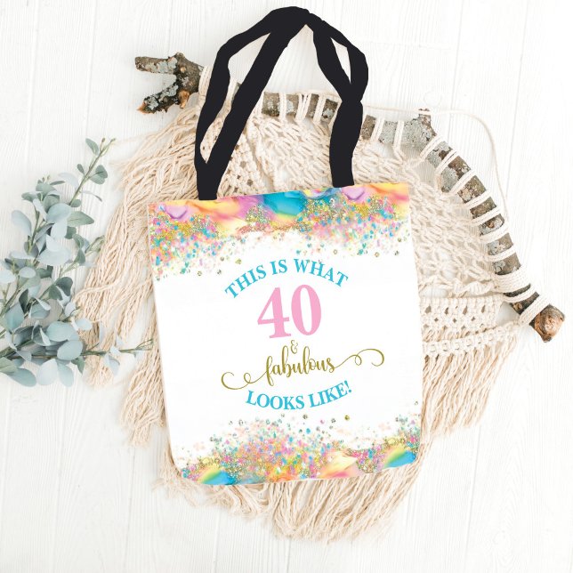 Det här är hur 40 och Fabulous ser ut Tygkasse (Forty and Fabulous Tote Bag for 40th Birthday party or Gift)