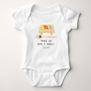 Det här är hur jag Roll Sushi Board Baby Bodykosty T Shirt