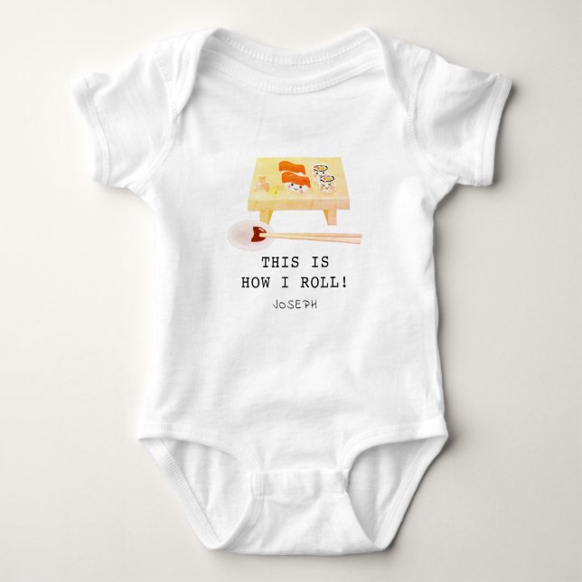 Det här är hur jag Roll Sushi Board Baby Bodykosty T Shirt (Framsida)