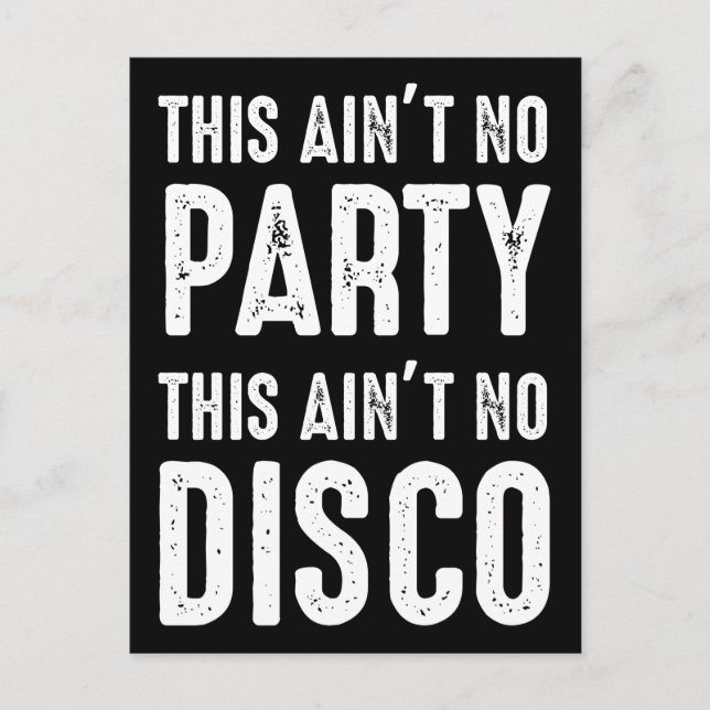 Det här är ingen Party, det här är ingen disco Vykort (Framsida)