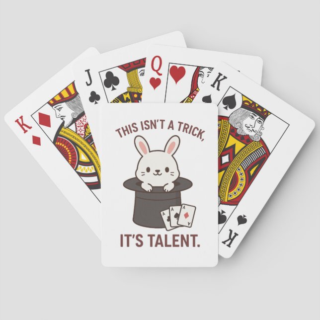 "Det här är ingen trick, det är Talent" Casinokort (Baksidan)