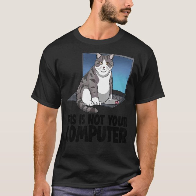 Det här är inte din datorkatts lovers-sats t shirt (Framsida)
